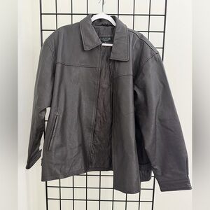 Cougar Men's Dark Gray Leather Jacket